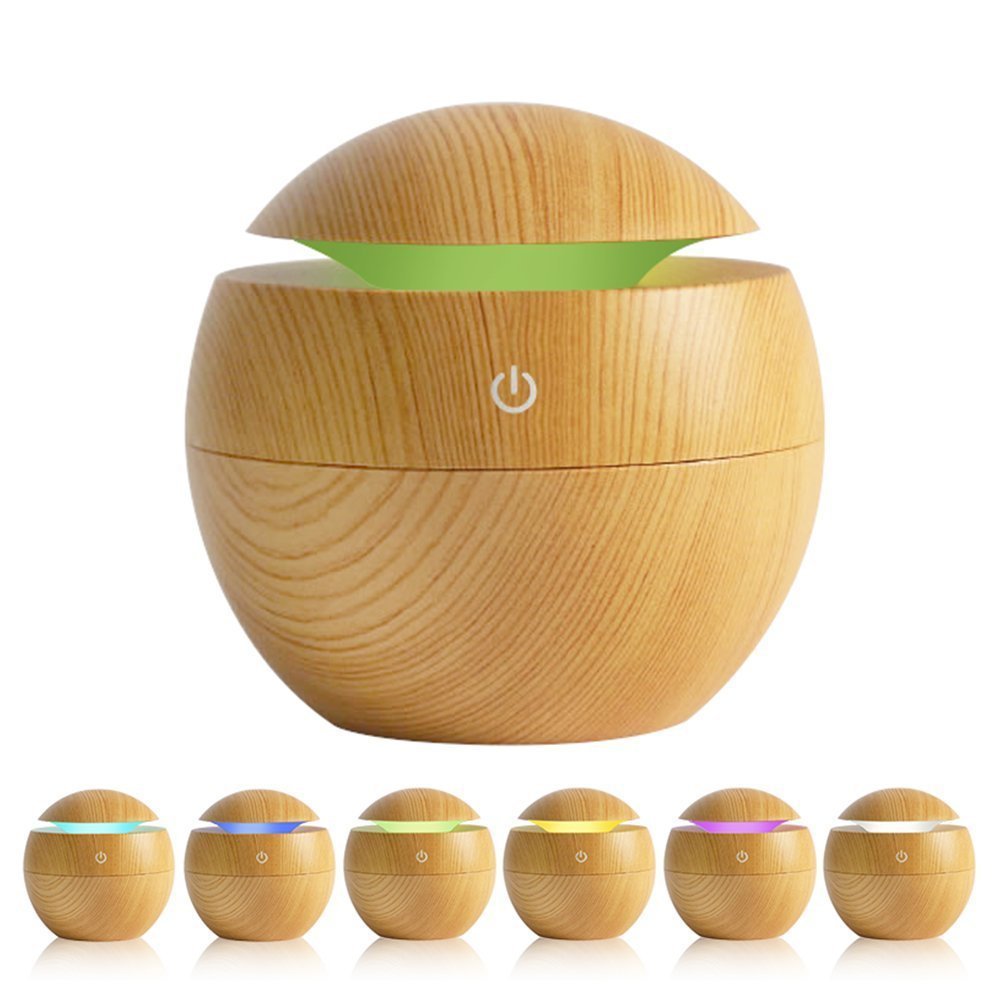 USB Aroma Essential Oil Diffuser Ultrasonic Cool Mist Humidifier Air Purifier 7 Color Change LED Night light for Office Home 🇨🇳