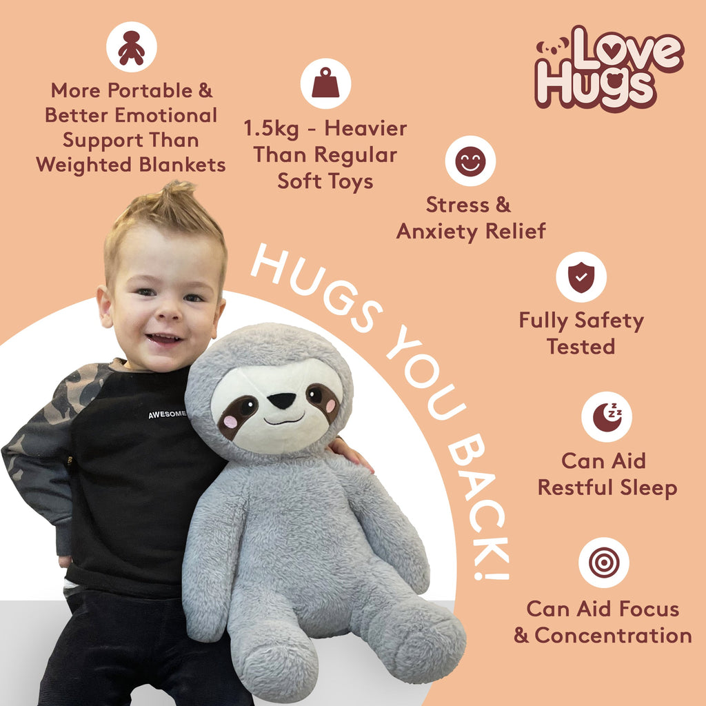 1.5kg Weighted Teddy For Anxiety - Sloth Weighted Stuffed Animal 🇬🇧
