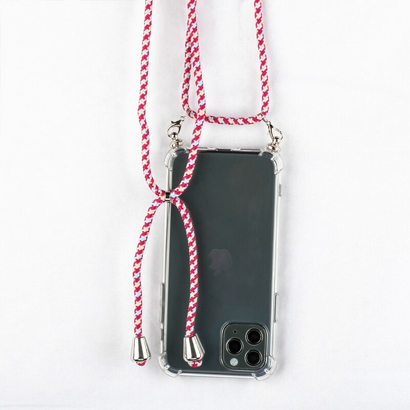 Phone Case For iPhone 11Pro 11 Pro Max Airbag Cover Silicone TPU Clear Case Coque With Lanyard Strap for iPhone 11 🇨🇳