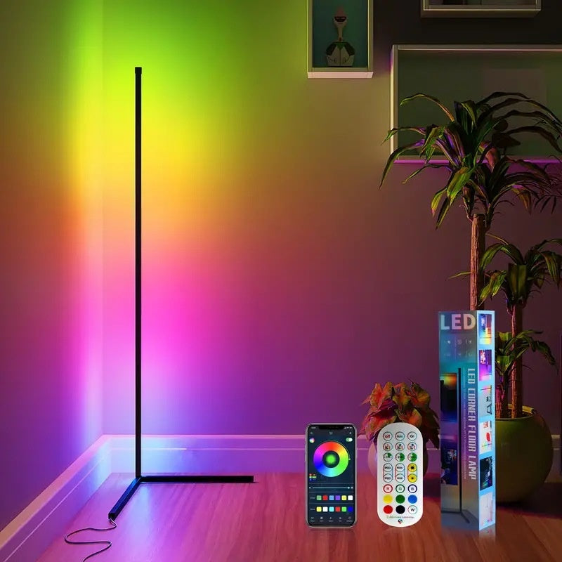 Ambient Floor Lamp RGBIC Corner Light Three-Section Spliced Bluetooth LED Modern Minimalist Table Lamp Voice-Activated Light 🇨🇳