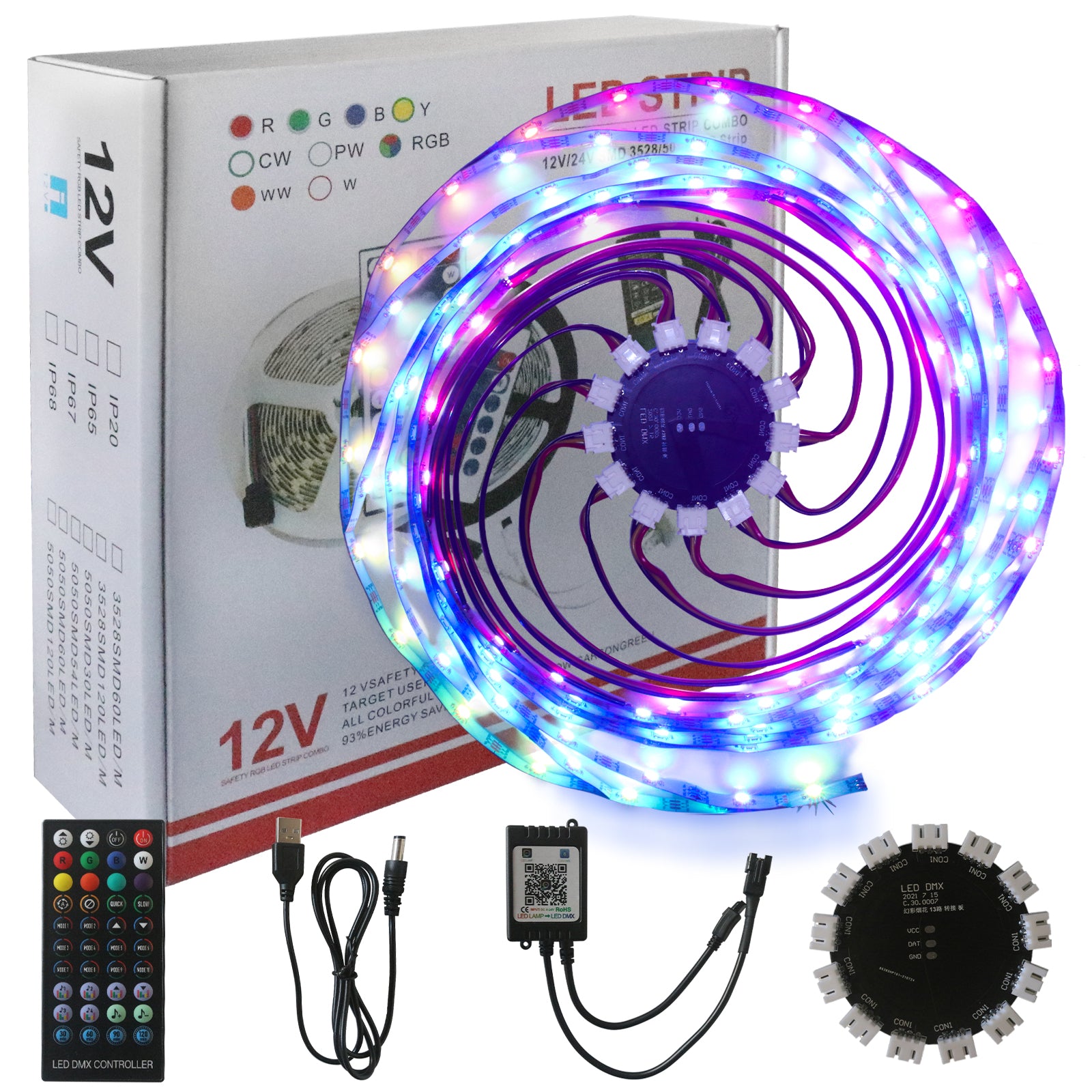 LED Sound Activated Fireworks Light with Drum Bar Chasing Music Atmosphere Rhythm 🇨🇳
