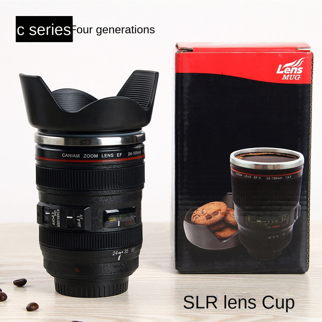 DSLR lens cup stainless steel water cup office coffee cup 🇨🇳