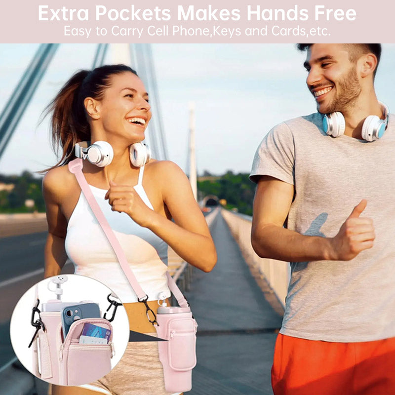 Water Bottle Carrier Bag with Phone Pocket for Stanley 40oz Tumbler with Handle Neoprene Water Bottle Holder Pouch 🇨🇳