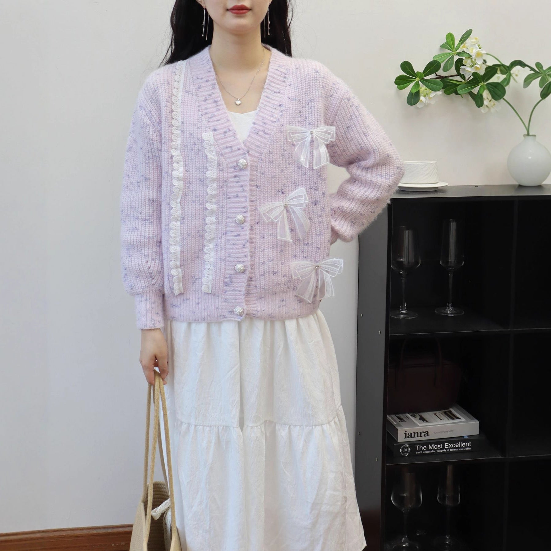 Bow Sweater design Style Knitted Cardigan 🇨🇳