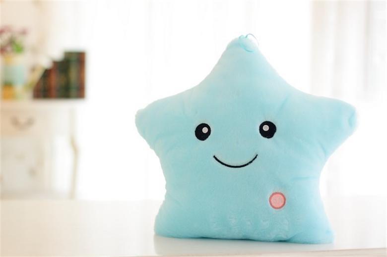 34CM Creative Toy Luminous Pillow Soft Stuffed Plush Glowing Colorful Stars Cushion Led Light Toys Gift For Kids Children Girls 🇨🇳