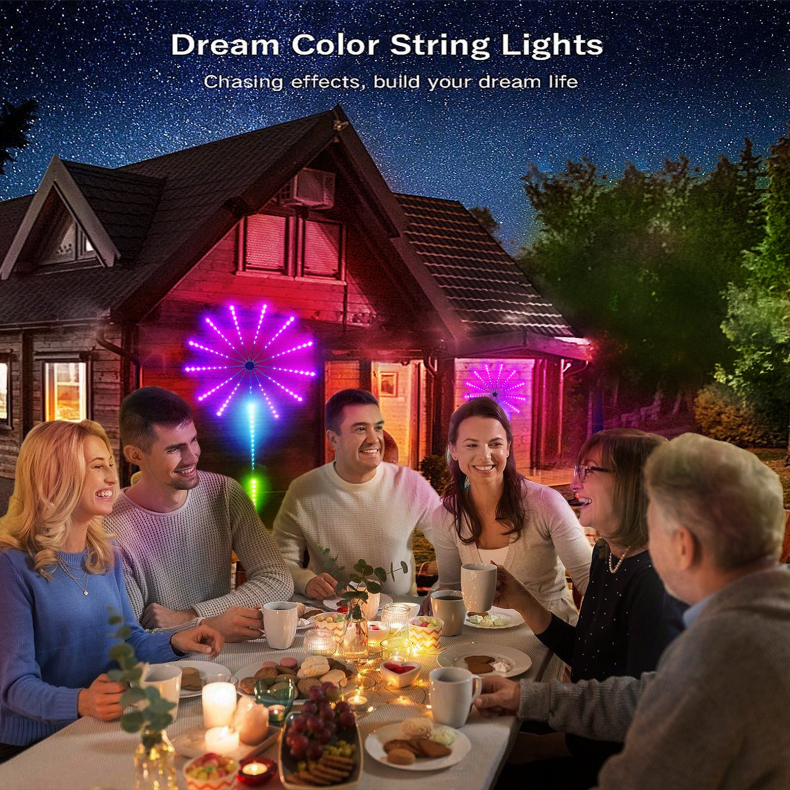 LED Sound Activated Fireworks Light with Drum Bar Chasing Music Atmosphere Rhythm 🇨🇳