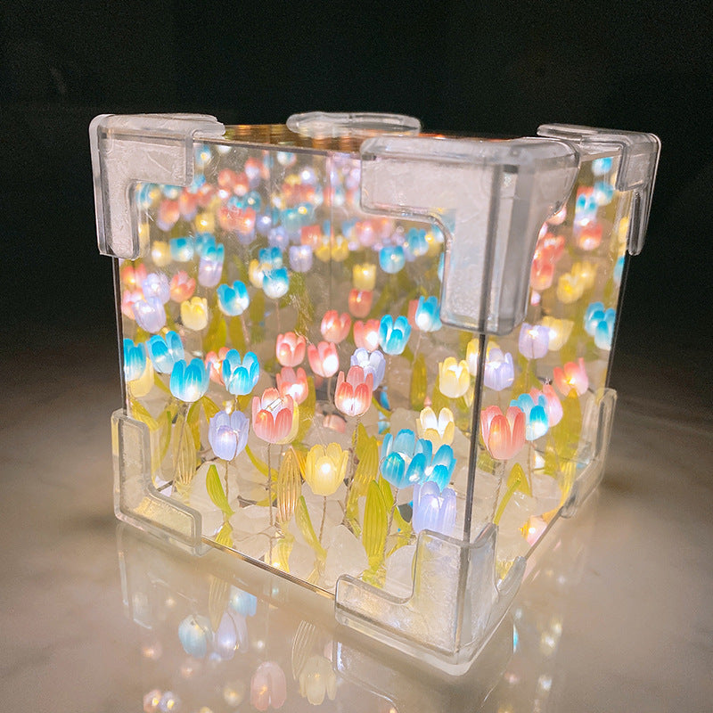 20PCS Tulip Flower Garden Grass Tulip Night Light Handmade DIY For Friends Gifts Tulip Table Lamp 🇨🇳