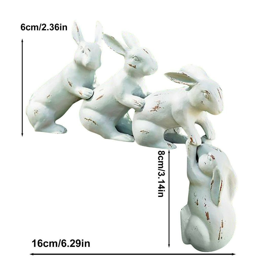 Four Wild Rabbits Ornament Garden Resin Crafts Sculpture Decoration 🇨🇳