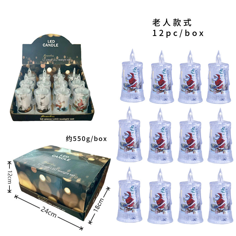 Christmas led electronic candle light Christmas snowman Elk decoration 🇨🇳