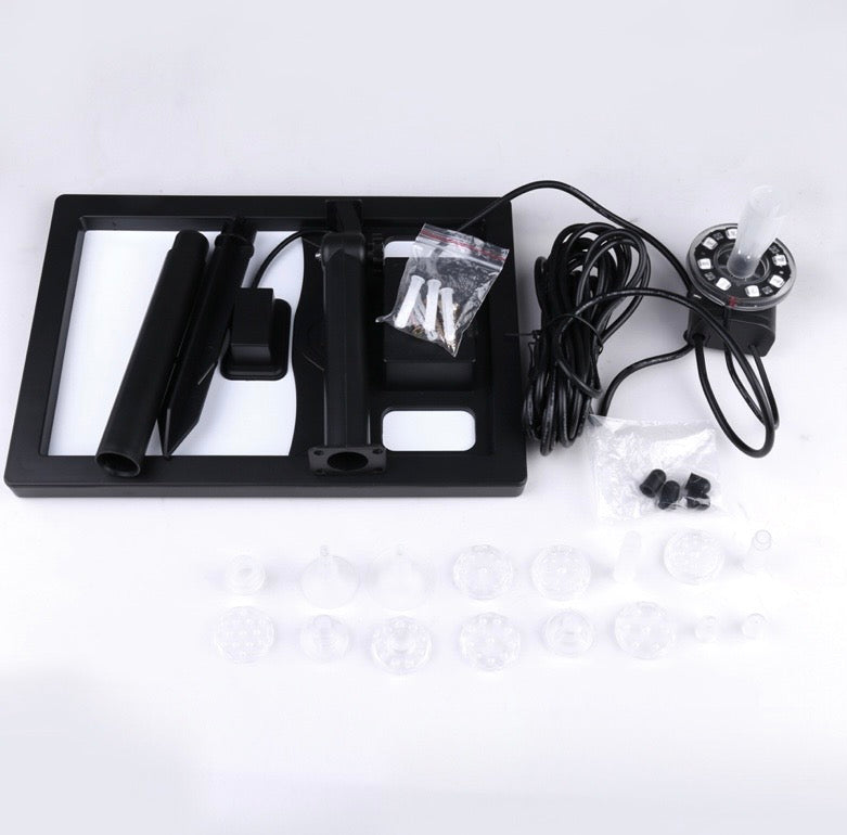 7W Solar Powered Fountain Coloured LED Water Pump with 11 Nozzles for Garden, Fountain, Birth Bath 🇬🇧