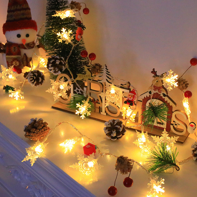 Snowflake Pinecone Christmas Wreath Light String Bell Pine Needle Red Berry Doll Staircase Decorative 🇨🇳