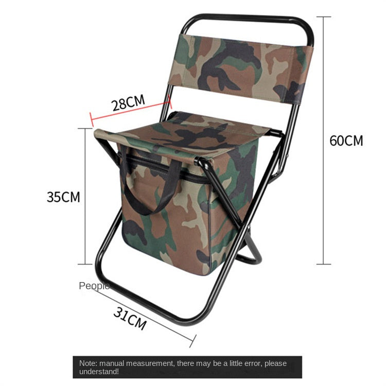 Outdoor Camping Folding Chair with Storage Backrest and Carrying Bag 🇨🇳