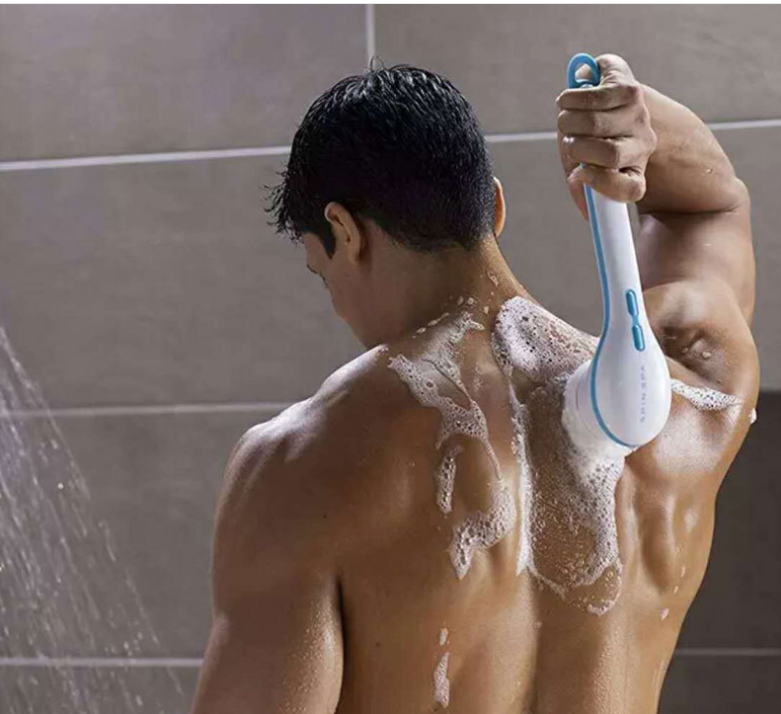 Electric Bath Back/Body Bath Shower Sponge Scrubber With Handle Exfoliating Scrub Skin Massager 🇨🇳