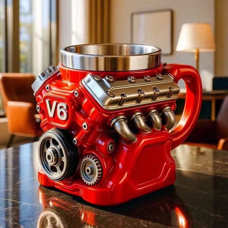 V8 Engine Mug | Stainless Steel Coffee Cup for Car Lovers 🇨🇳