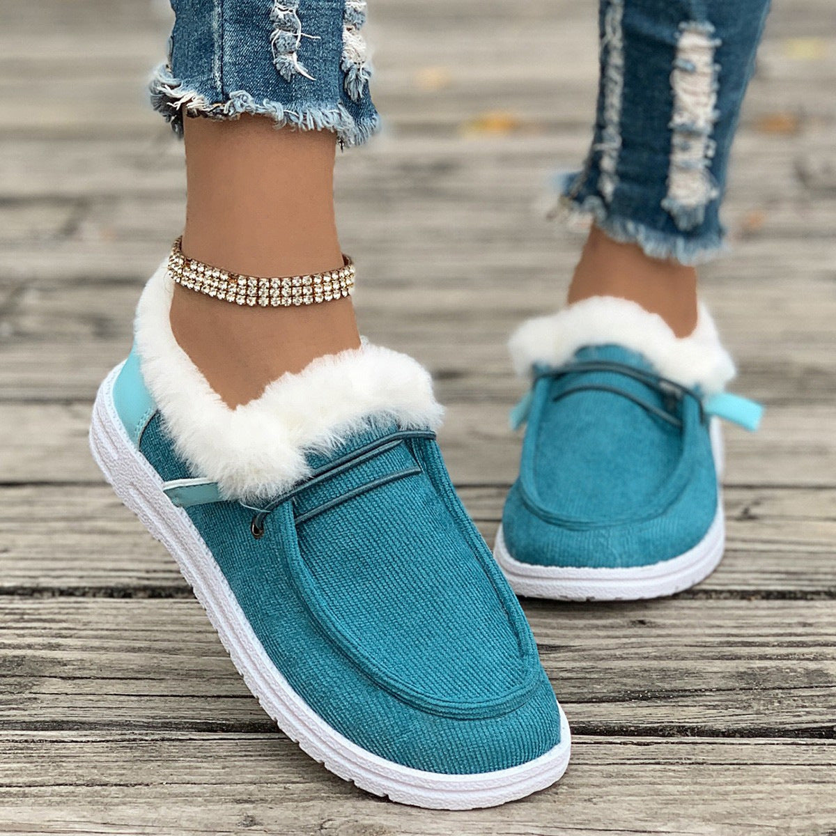Women's casual shoes with plush and fuzzy cotton 🇨🇳