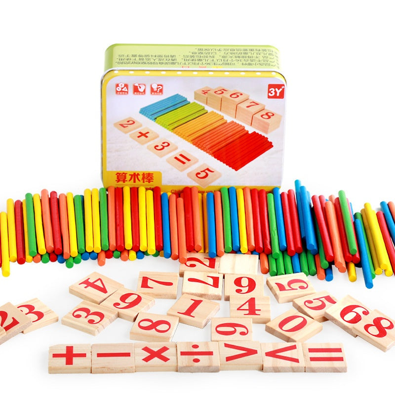 Number Sticks for Children, Arithmetic, Counting, Math Teaching Aids, Magnetic Alarm Clock Boxed Educational Toys 🇨🇳