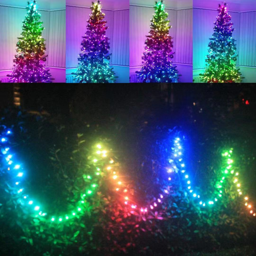 RGB Intelligent Point Control Magic Leather String APP Bluetooth Christmas Day Decoration Outdoor Atmosphere Color Lights 🇨🇳