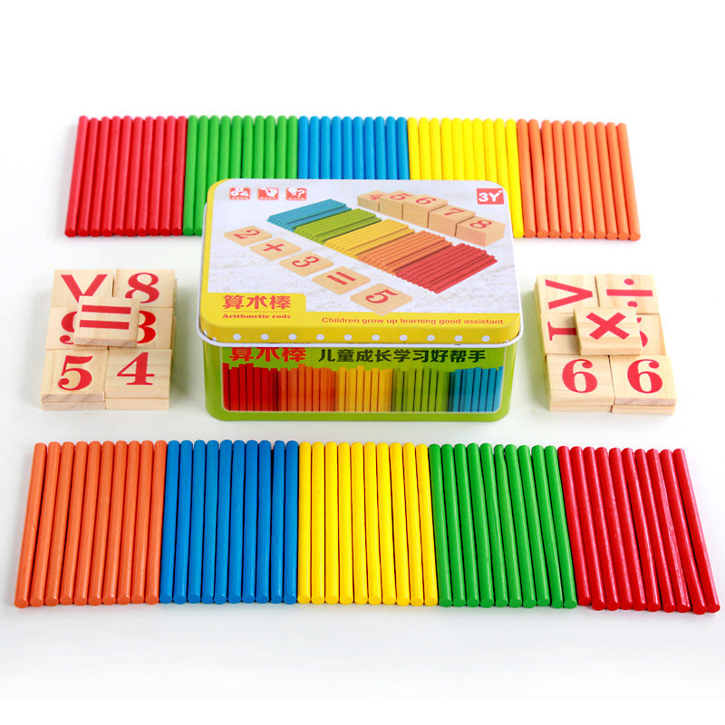 Number Sticks for Children, Arithmetic, Counting, Math Teaching Aids, Magnetic Alarm Clock Boxed Educational Toys 🇨🇳
