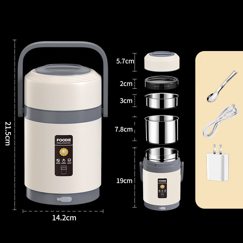 Double layer portable insulated lunch box thermostatic pot 🇨🇳