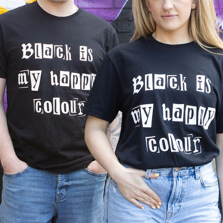 Black is My Happy Colour Unisex T-shirt Size L 🇬🇧