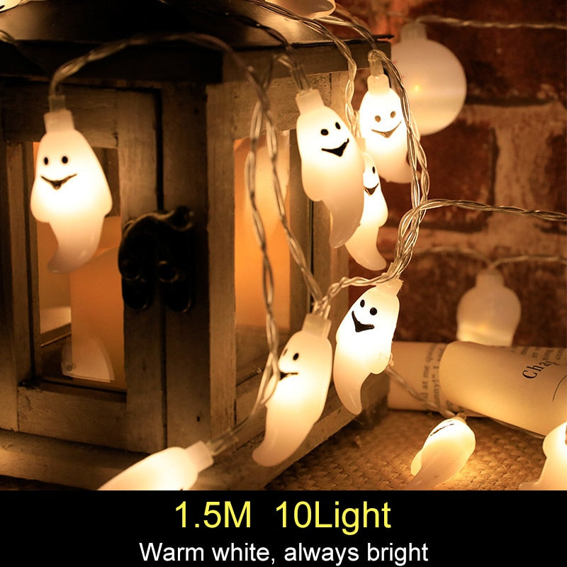 1.5m 10Led Halloween Pumpkin Ghost Skeletons Bat Spider Led Light String 🇨🇳