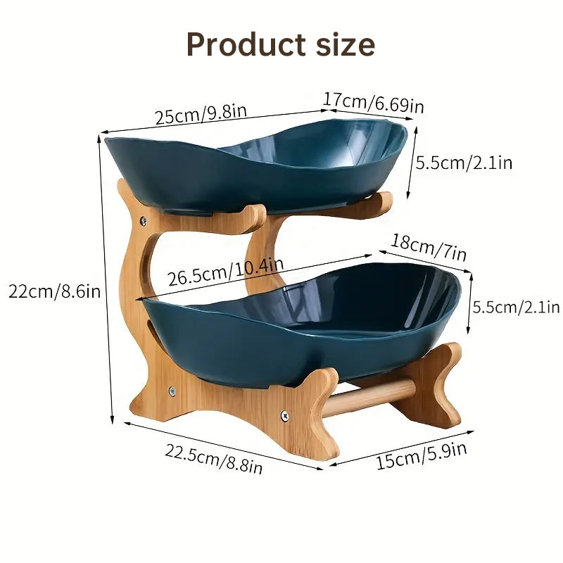 2-Tier Bamboo Fruit Stand for Kitchen, Space Saving Countertop Organiser 🇨🇳