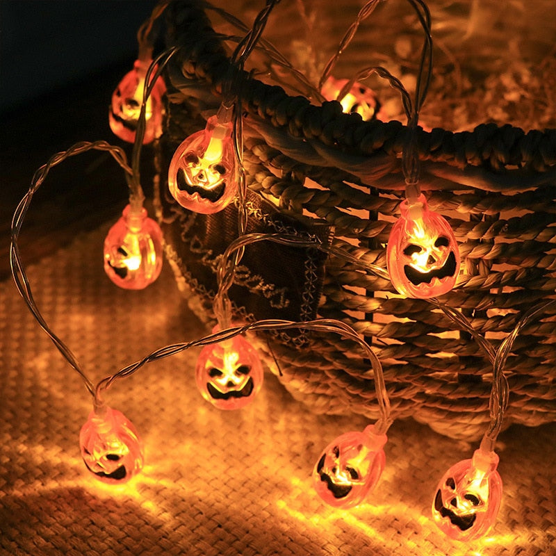 1.5m 10Led Halloween Pumpkin Ghost Skeletons Bat Spider Led Light String 🇨🇳