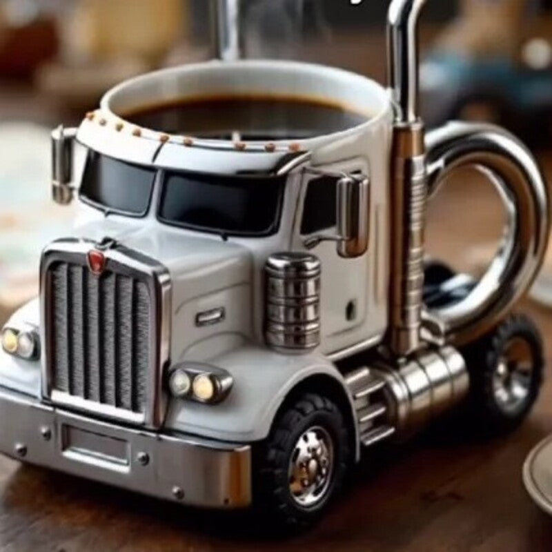 1PC Creative 11oz Truck-Design Coffee Mug. Ideal as a semi-truck coffee cup or home kitchen desktop ornament 🇨🇳