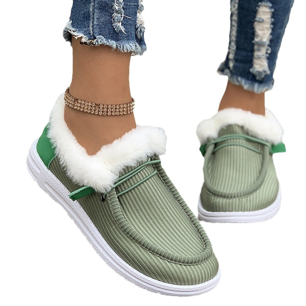 Women's casual shoes with plush and fuzzy cotton 🇨🇳
