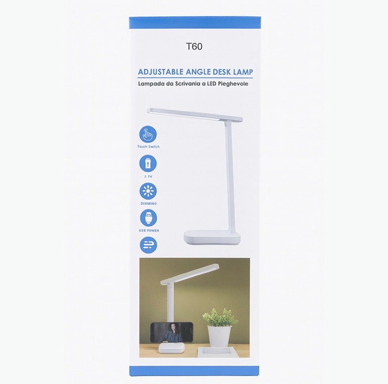 Lamp LED Desk Lamp with Phone Holder Foldable Desk Light Rechargeable Reading Lamp Touch Control Study Light T60 Random Colour 🇬🇧