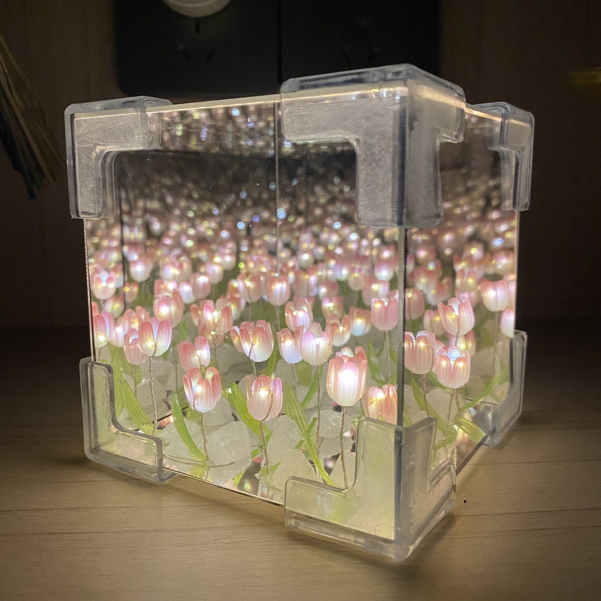 20PCS Tulip Flower Garden Grass Tulip Night Light Handmade DIY For Friends Gifts Tulip Table Lamp 🇨🇳