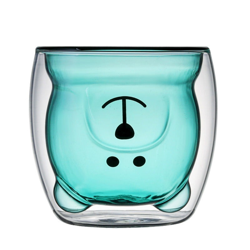 Creative Cartoon Double Glass Bear Cup 🇨🇳