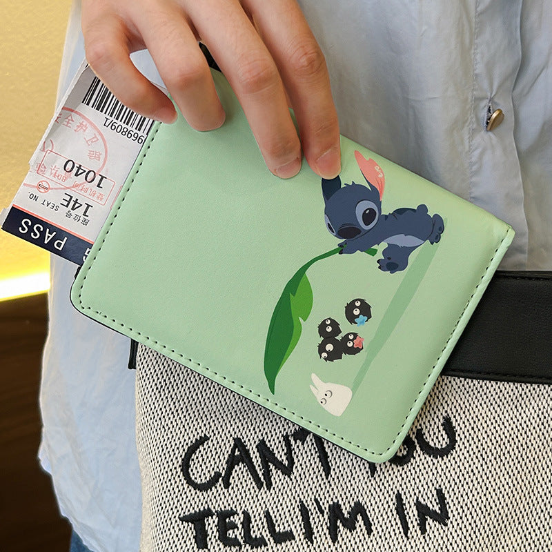 Cartoon passport holder ID bag protective cover multifunctional card bag portable collection for overseas travel 🇨🇳