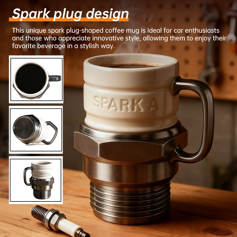 Start Your Engine Spark Plug Mug - The Ultimate Gift for Car Enthusiasts & Mechanics, Unique Collector's Coffee Cup 🇨🇳
