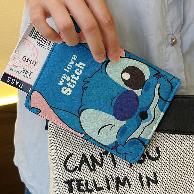Cartoon passport holder ID bag protective cover multifunctional card bag portable collection for overseas travel 🇨🇳