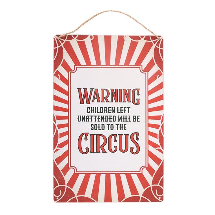Circus Warning Metal Hanging Sign 🇬🇧