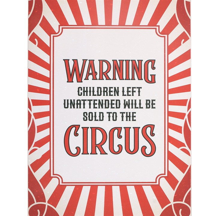 Circus Warning Metal Hanging Sign 🇬🇧