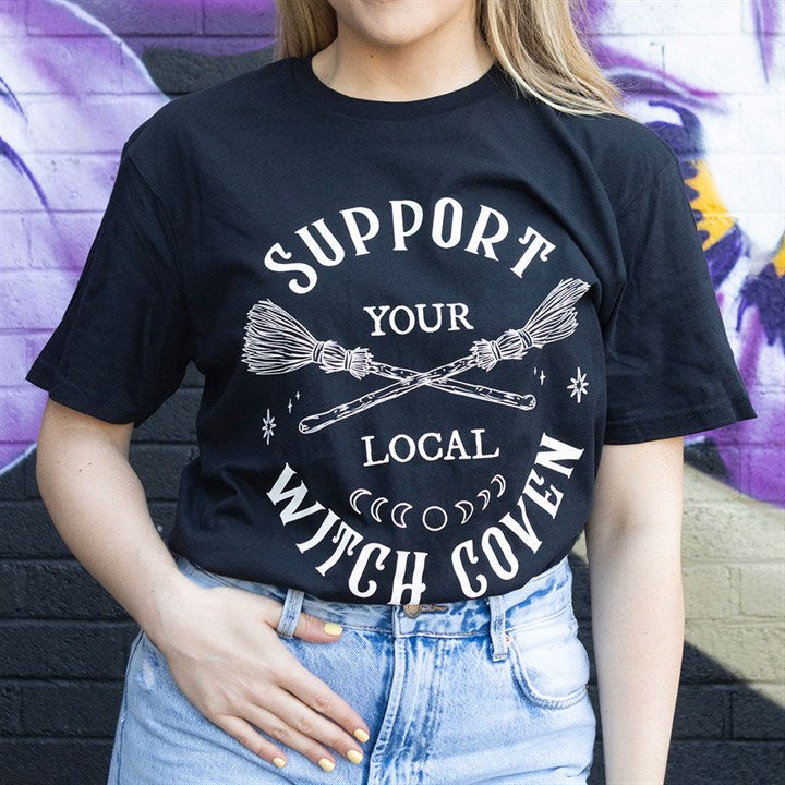 Support Your Local Witch Coven Unisex T-shirt Size XXL 🇬🇧