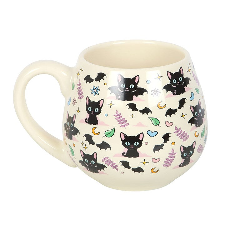 Cute and Creepy Cat Print Rounded Mug 🇬🇧