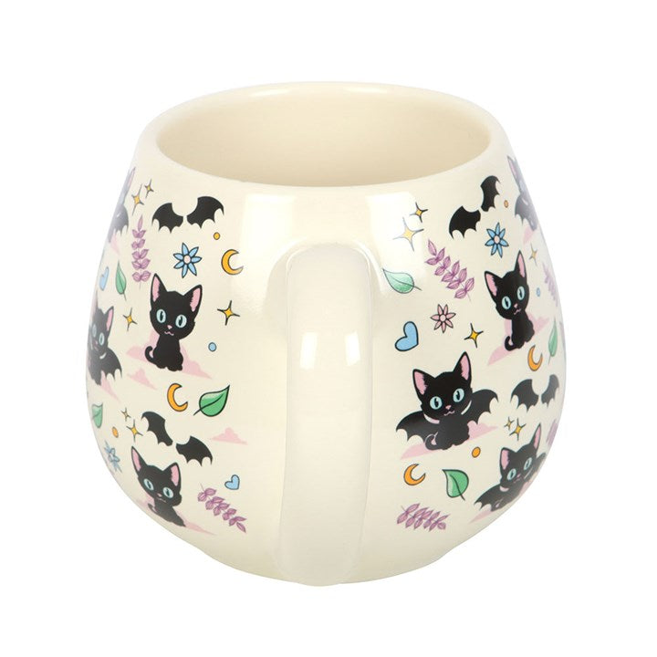 Cute and Creepy Cat Print Rounded Mug 🇬🇧