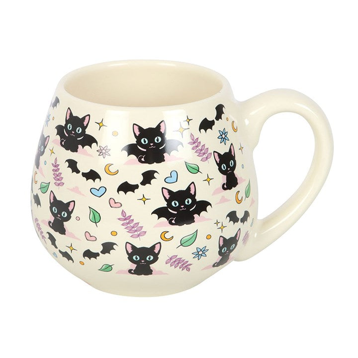 Cute and Creepy Cat Print Rounded Mug 🇬🇧