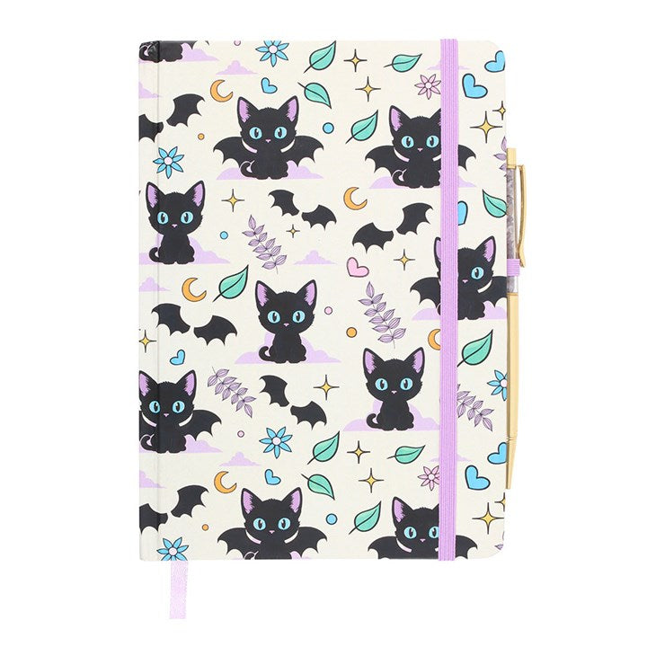 Cute and Creepy Print A5 Notebook with Amethyst Pen 🇬🇧