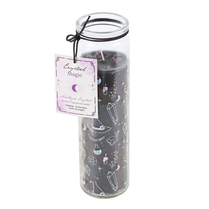 Crystal Witch Jasmine Tube Candle with Amethyst Chips 🇬🇧