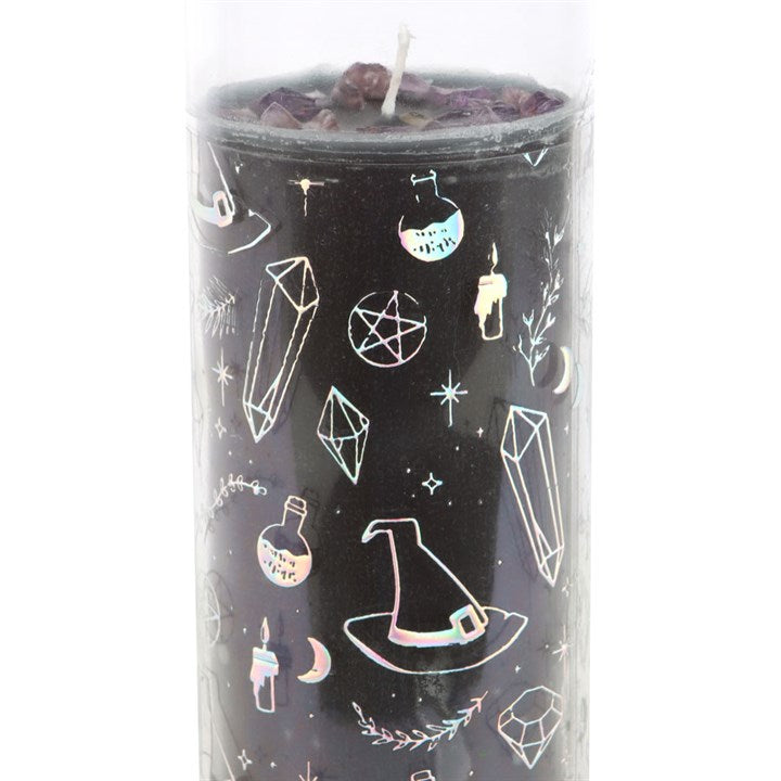 Crystal Witch Jasmine Tube Candle with Amethyst Chips 🇬🇧