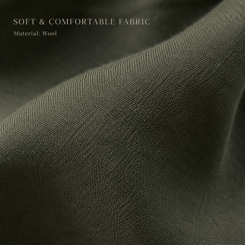Dark Olive Green Wool Scarf Soft Warm Woven Winter Shawl Wrap 1.8m x 63cm 🇬🇧