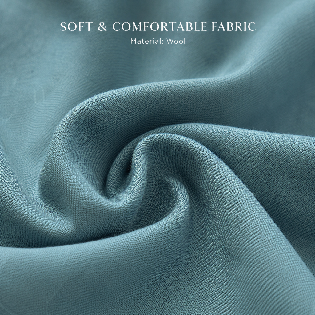 Teal Blue Wool Scarf Soft Warm Woven Winter Shawl Wrap 1.8m x 63cm 🇬🇧