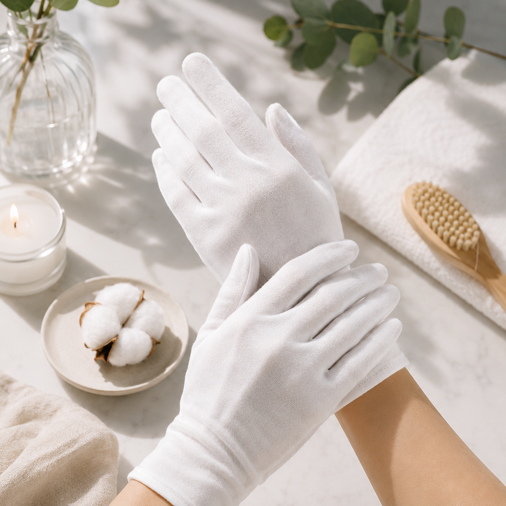 100% Cotton Moisturizing Gloves – Soft Overnight Hand Care Gloves (2 Pairs) 🇬🇧