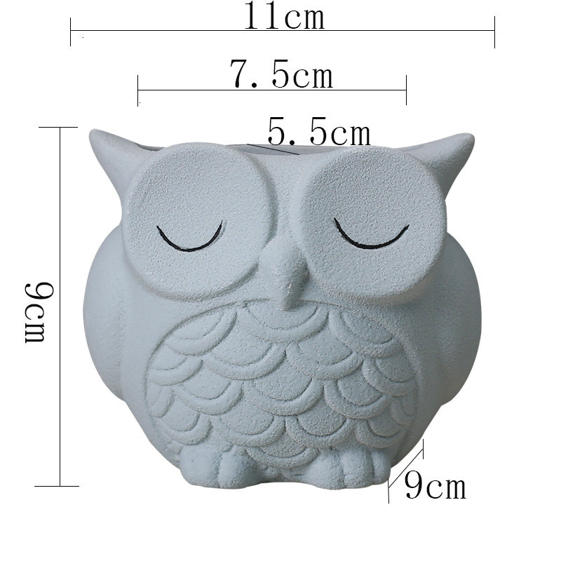 Flower pot ceramic indoor creative simple desktop small animal flower ornaments 🇨🇳