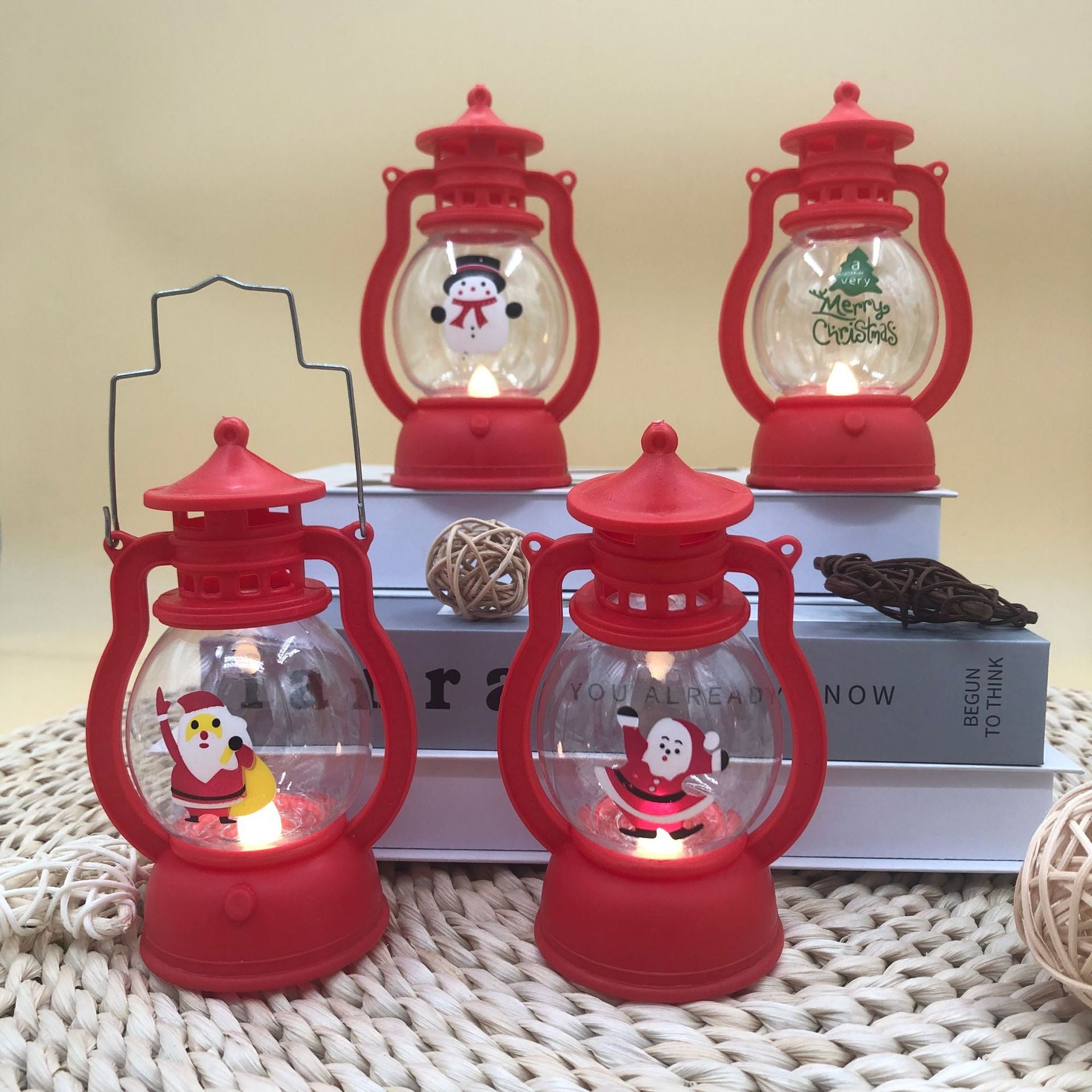 Christmas decoration LED luminous small oil lamp desktop ornament hand-held wind lamp 🇨🇳