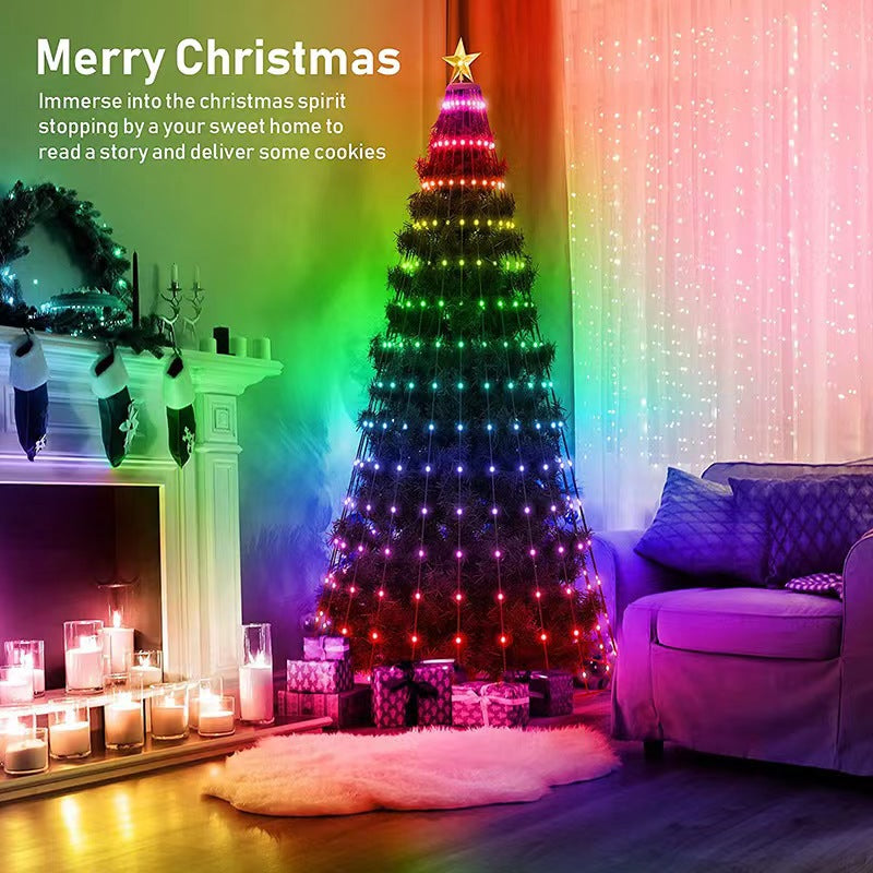 RGB Intelligent Point Control Magic Leather String APP Bluetooth Christmas Day Decoration Outdoor Atmosphere Color Lights 🇨🇳